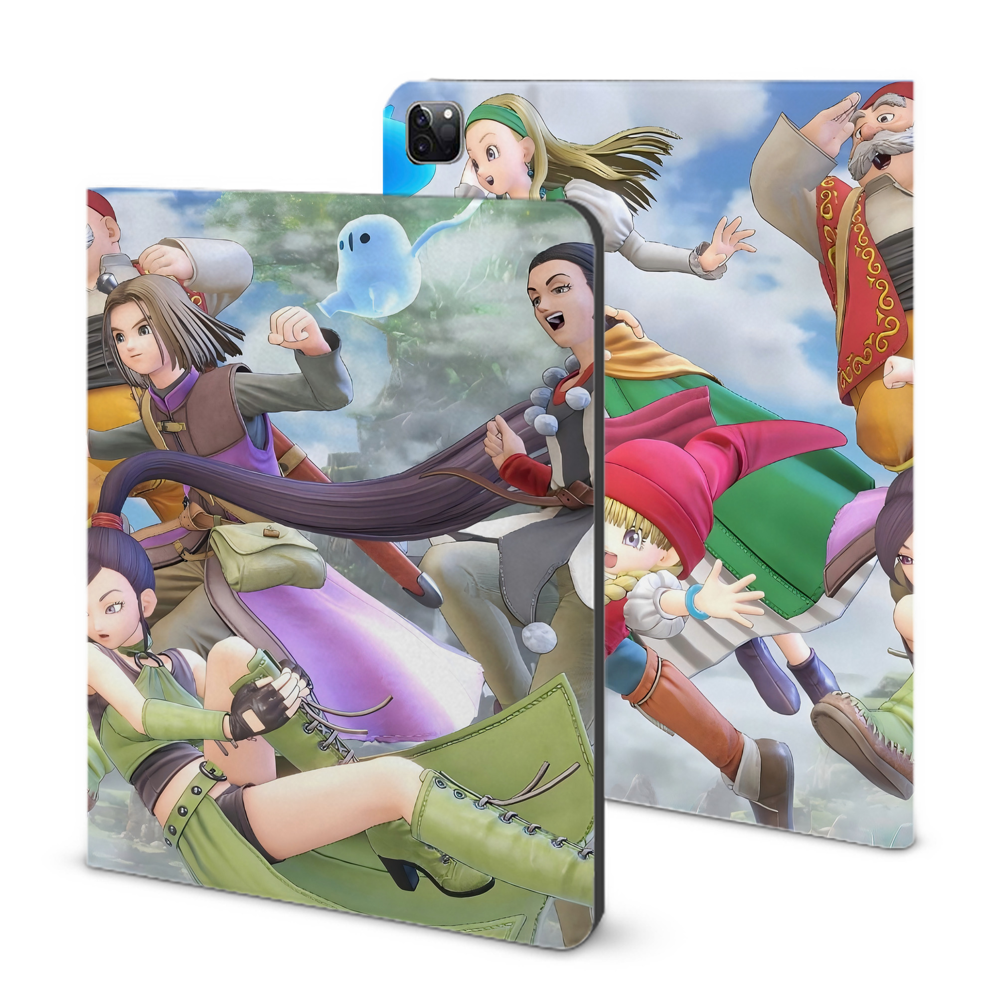 （画像用） ドラゴンクエスト Doragon Kuesuto Dragon Quest IPad ケース ブック型 PUレザー TPU 耐衝撃 軽量 薄型 ペン収納なし 全面保護 IPad 各モデル対応